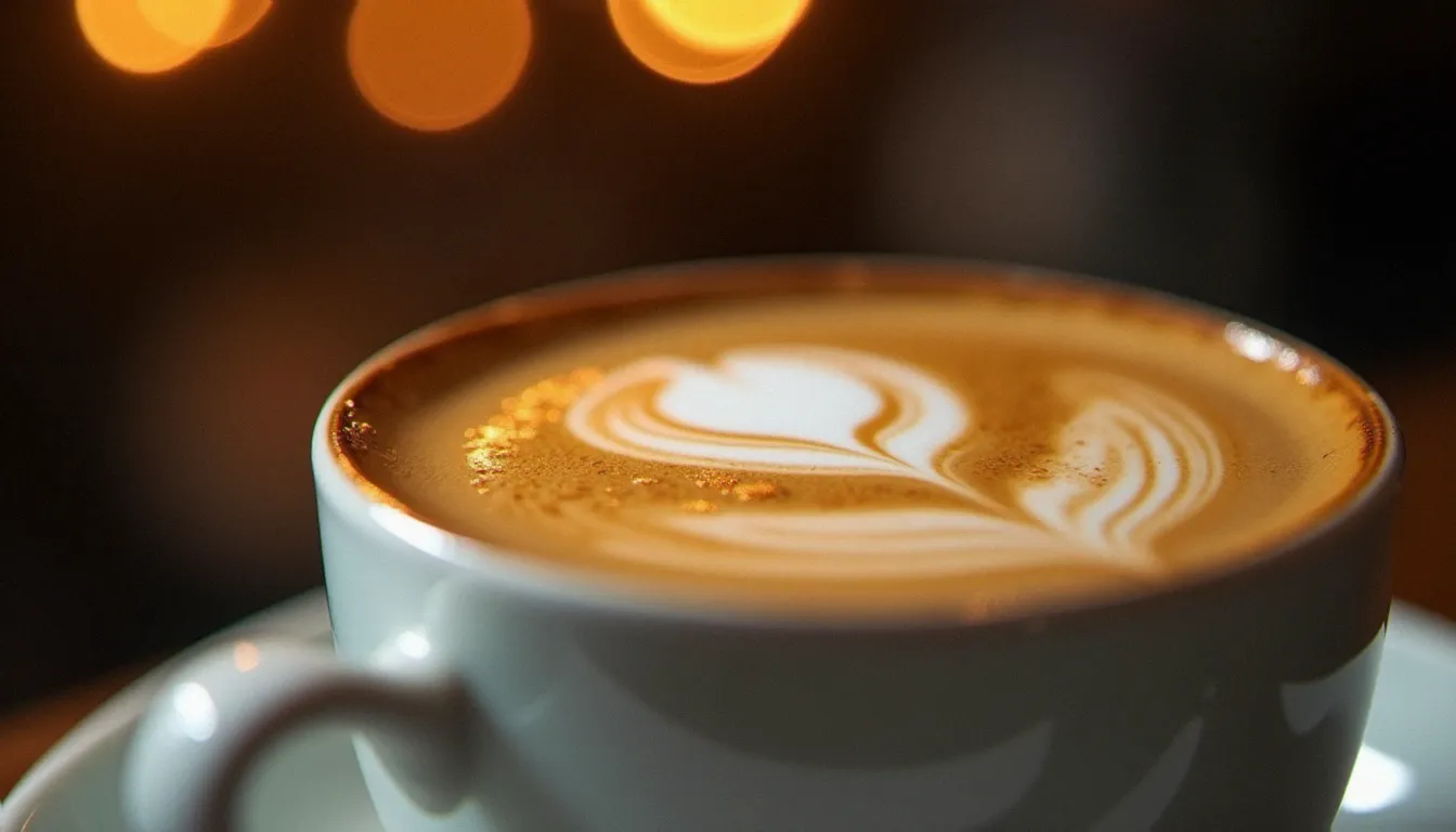 Gros plan sur la texture de la crème café en train d'être remuée dans une tasse en porcelaine, révélant ses arômes complexes